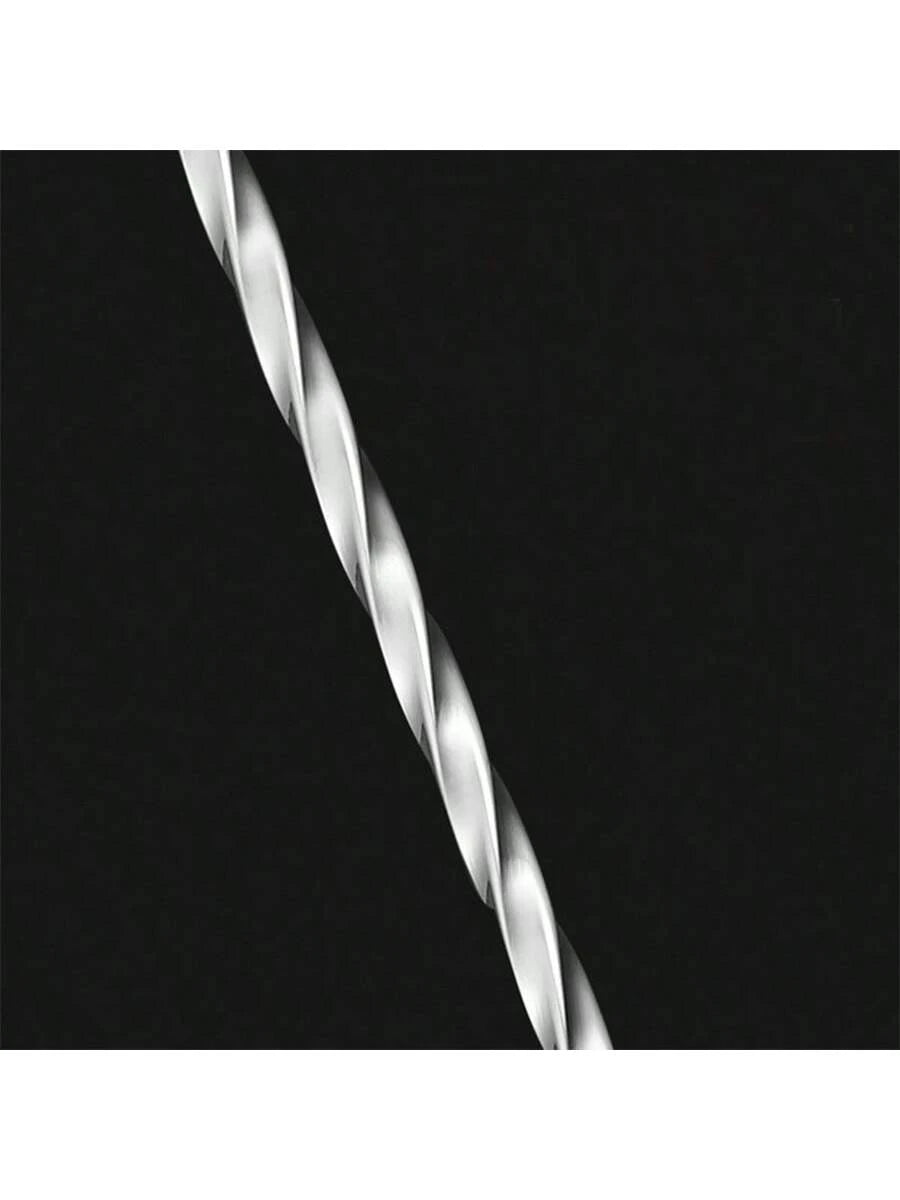 1pc Stainless Steel Long Handle Stirring Spoon With Spiral Pattern- Perfect For Cocktails, Bars, And Kitchen Mixing, Gift For Father