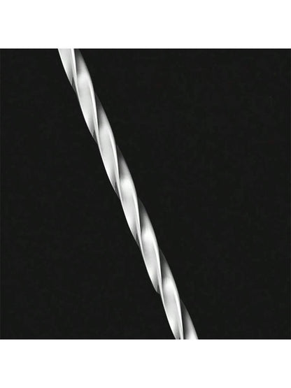 1pc Stainless Steel Long Handle Stirring Spoon With Spiral Pattern- Perfect For Cocktails, Bars, And Kitchen Mixing, Gift For Father