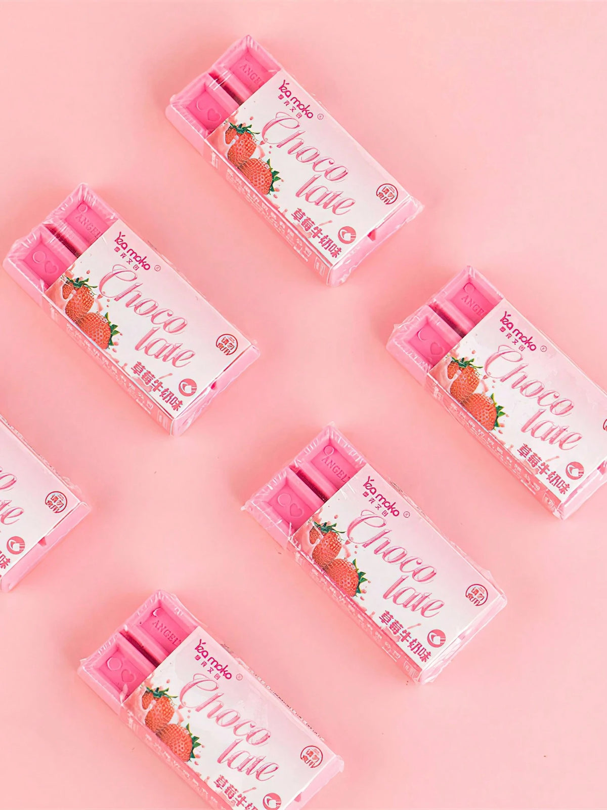 1pc Strawberry Chocolate Eraser, Mini Pink, Dust-Free Cleaning Correction Tool, Essential For Office, School, Back To School