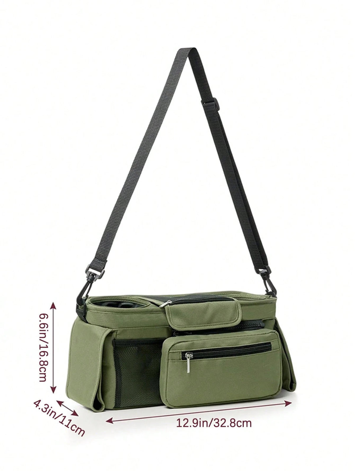 1pc Stroller Hanging Bag, Diaper & Feeding Bottle Storage Pouch, Multifunctional Tote Shoulder Bag For Mom