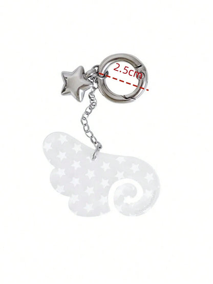 1pc Vintage Y2K Angelic Wings & Star Keychain Pendant Cute & Stylish Accessory Suitable For Bags Backpack Decor Keychain For Bag Car Accessories For Women