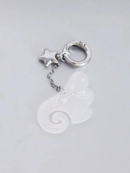 1pc Vintage Y2K Angelic Wings & Star Keychain Pendant Cute & Stylish Accessory Suitable For Bags Backpack Decor Keychain For Bag Car Accessories For Women