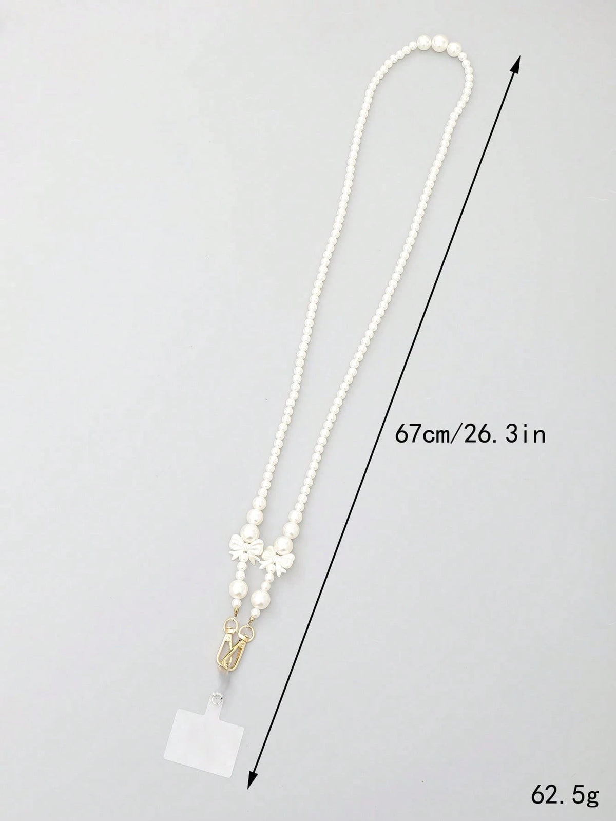 1pc White Pearl Bow Door Buckle Long Crossbody Mobile Phone Lanyard Gifts For Mother, Family, Friends, Birthday, Holiday Phone Charm, Phone Chain