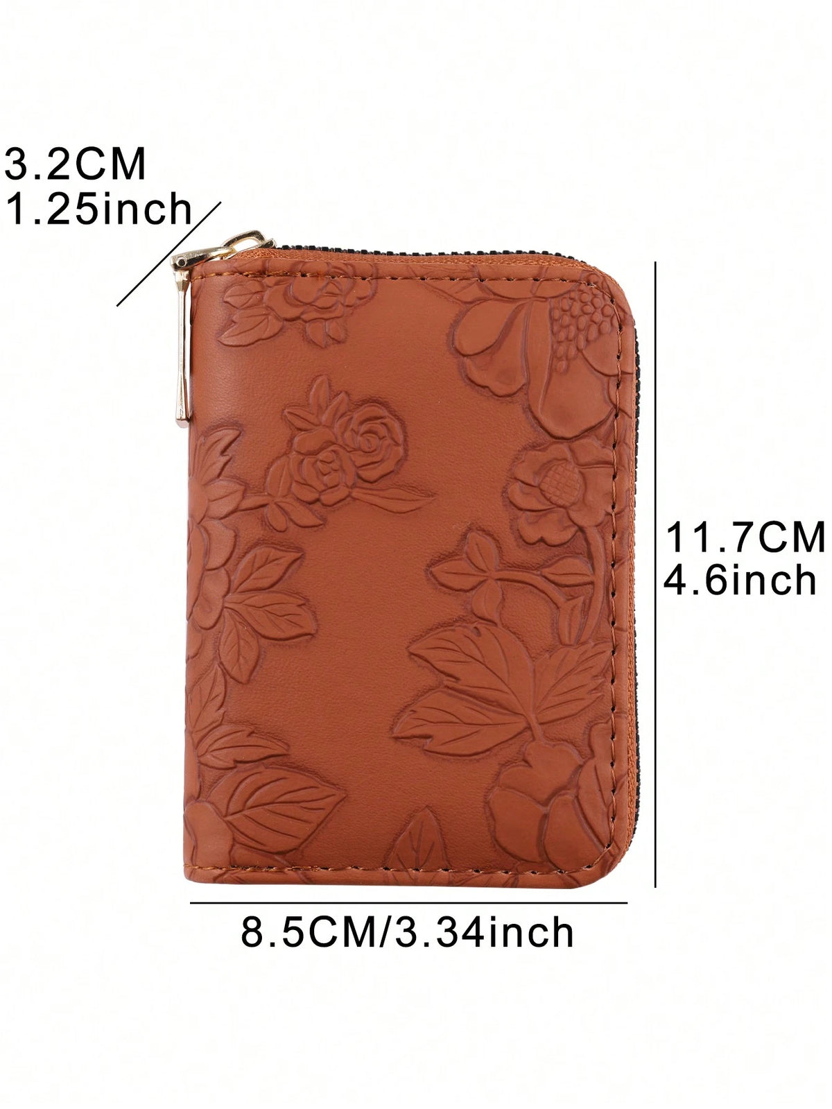 1pc Women's Fashionable & Minimalist Short Wallet Large Capacity With Multiple Card Slots Single Zipper Closure And Printed Design Portable Brown For Women Wallet Purse Wallet Small Wallet