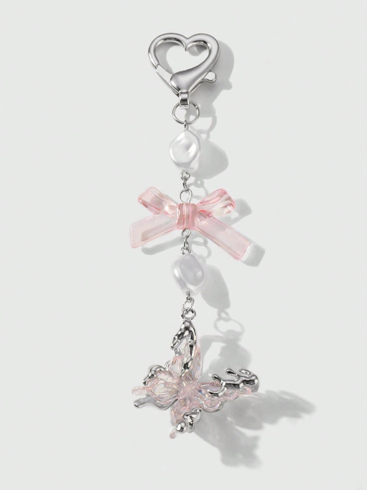 1pc Women's Luxurious Butterfly Keychain With Purple Bow Pendant, Fashionable Bag Charm, High-End Gift