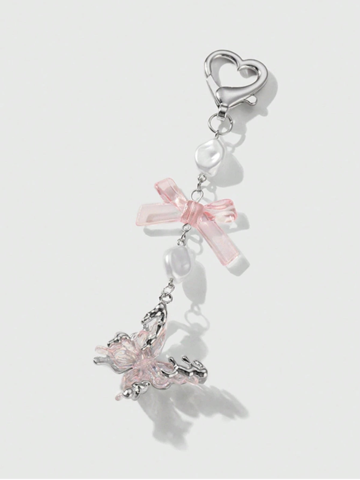 1pc Women's Luxurious Butterfly Keychain With Purple Bow Pendant, Fashionable Bag Charm, High-End Gift