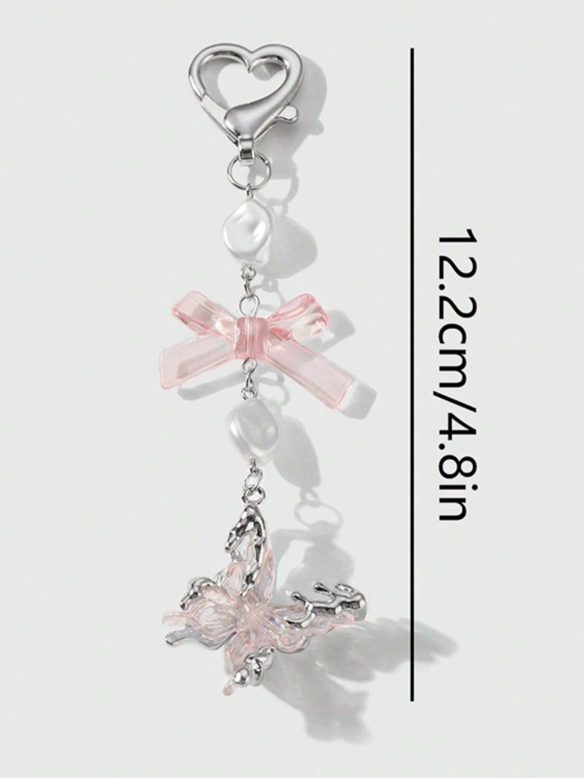 1pc Women's Luxurious Butterfly Keychain With Purple Bow Pendant, Fashionable Bag Charm, High-End Gift