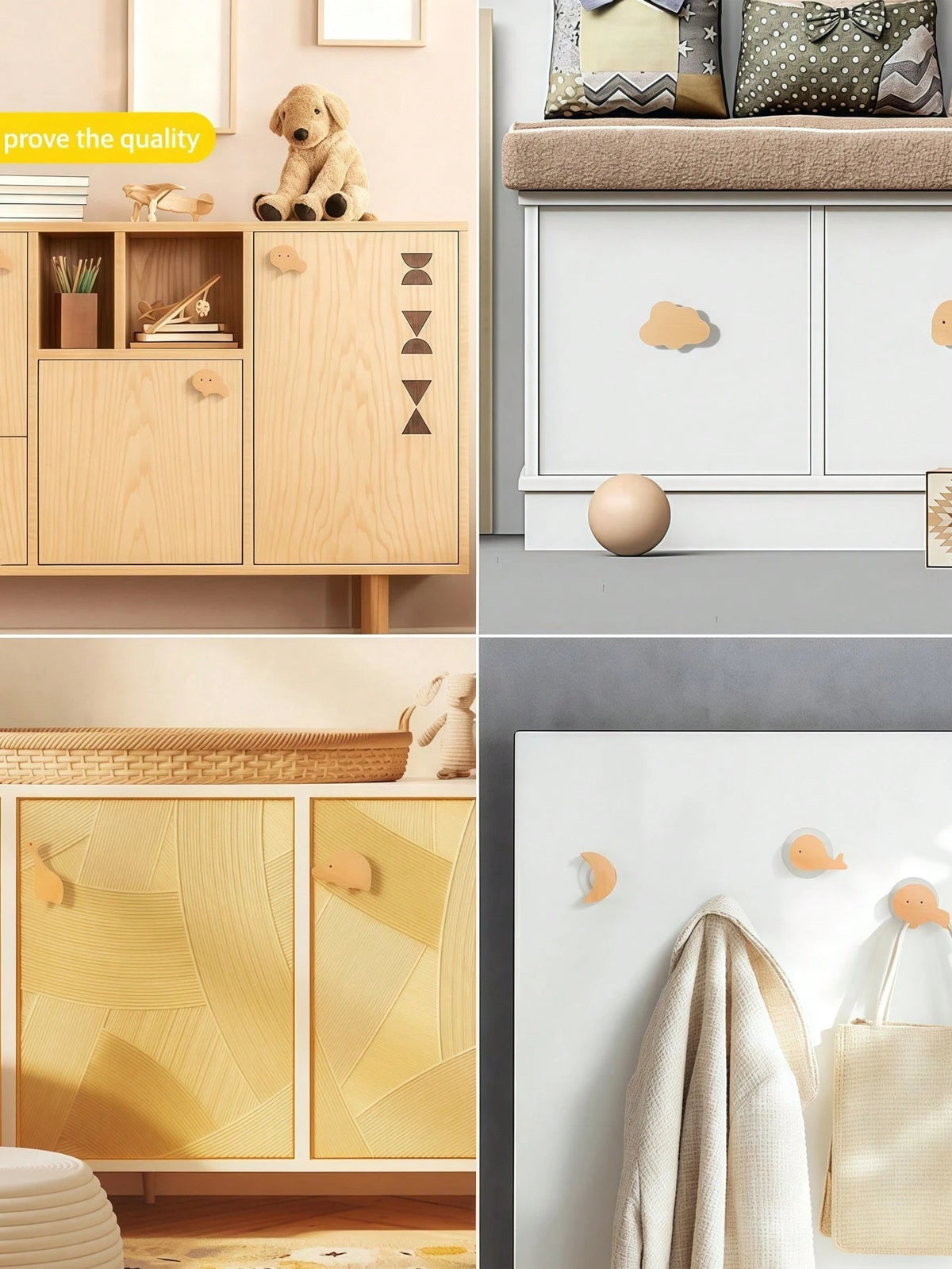 1pc Wooden Cartoon Animal Shaped Cabinet Door Handle, Children's Bedroom Decor Wardrobe Drawer Pull, Cartoon Turtle Animal Pull
