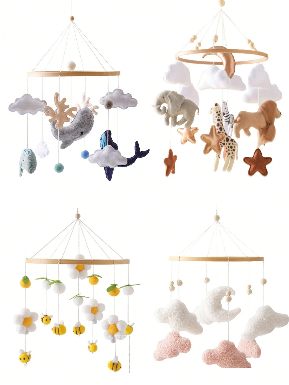 1pc Wooden Wind Chime Baby Crib Bell, Neutral Baby Crib Mobile, Suitable For Baby Room Decoration, Baby Showers, Baby Anniversaries
