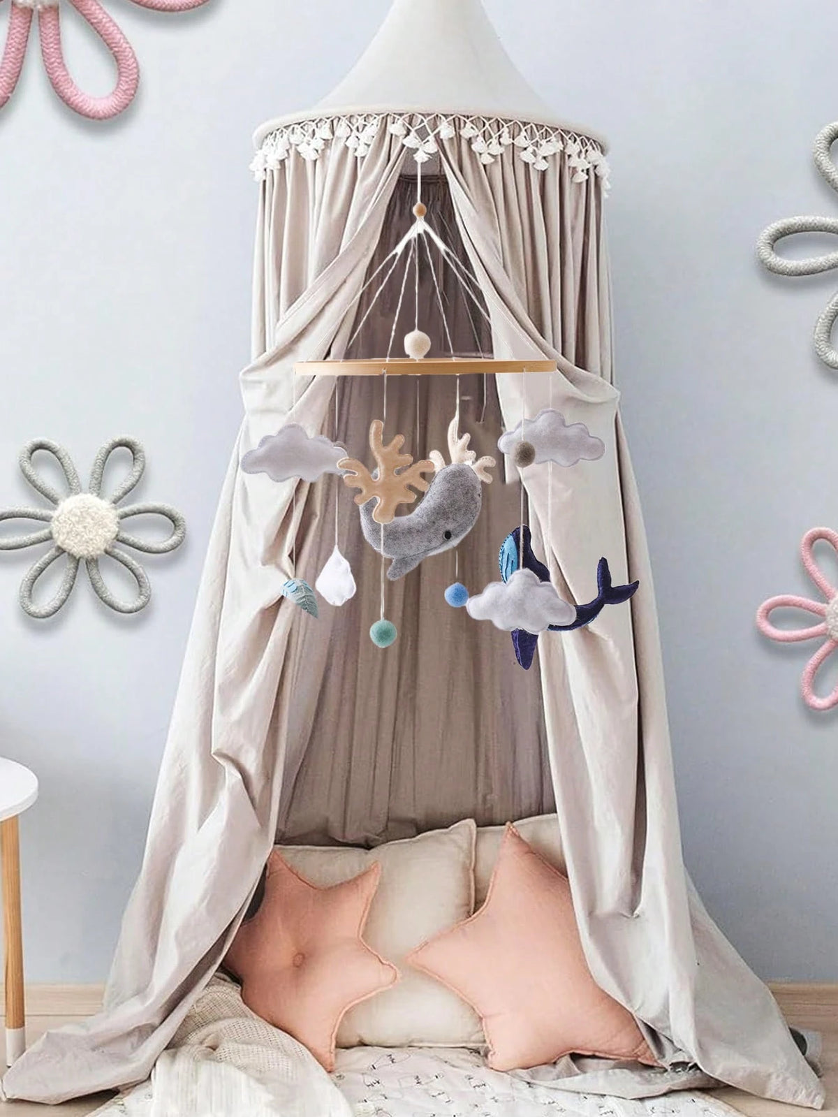 1pc Wooden Wind Chime Baby Crib Bell, Neutral Baby Crib Mobile, Suitable For Baby Room Decoration, Baby Showers, Baby Anniversaries