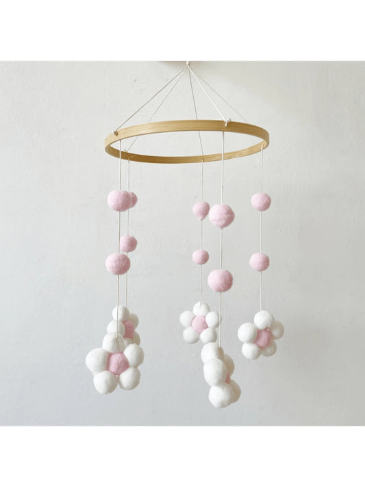 1pcNordic Hairball Flower Wind Chime Bed Bell Baby Room Children's Room Children's Clothing Shop Wind Chime Decorationbaby Shower Family Decorations Gifts