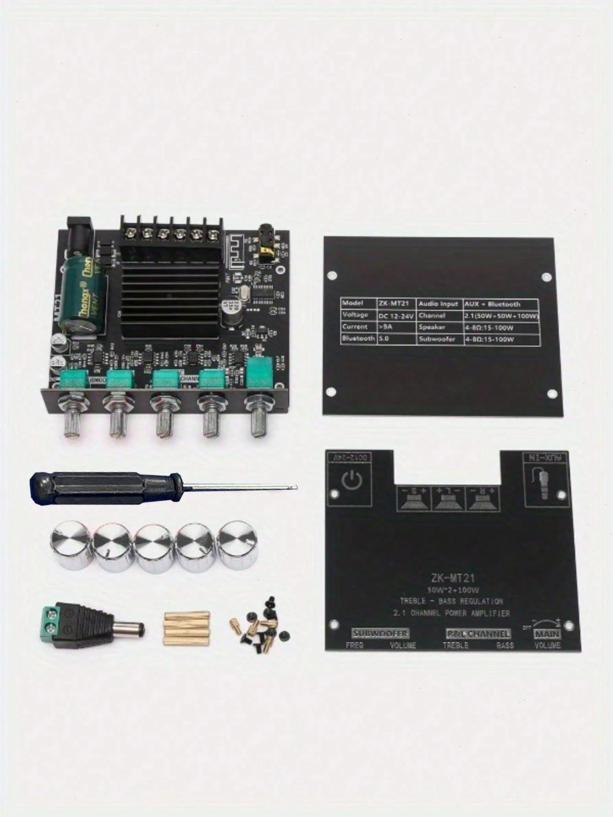 2.1 Channel Amplifier Board 50W*2+100W With Treble And Bass Adjustment, DIY Speaker Home Theater