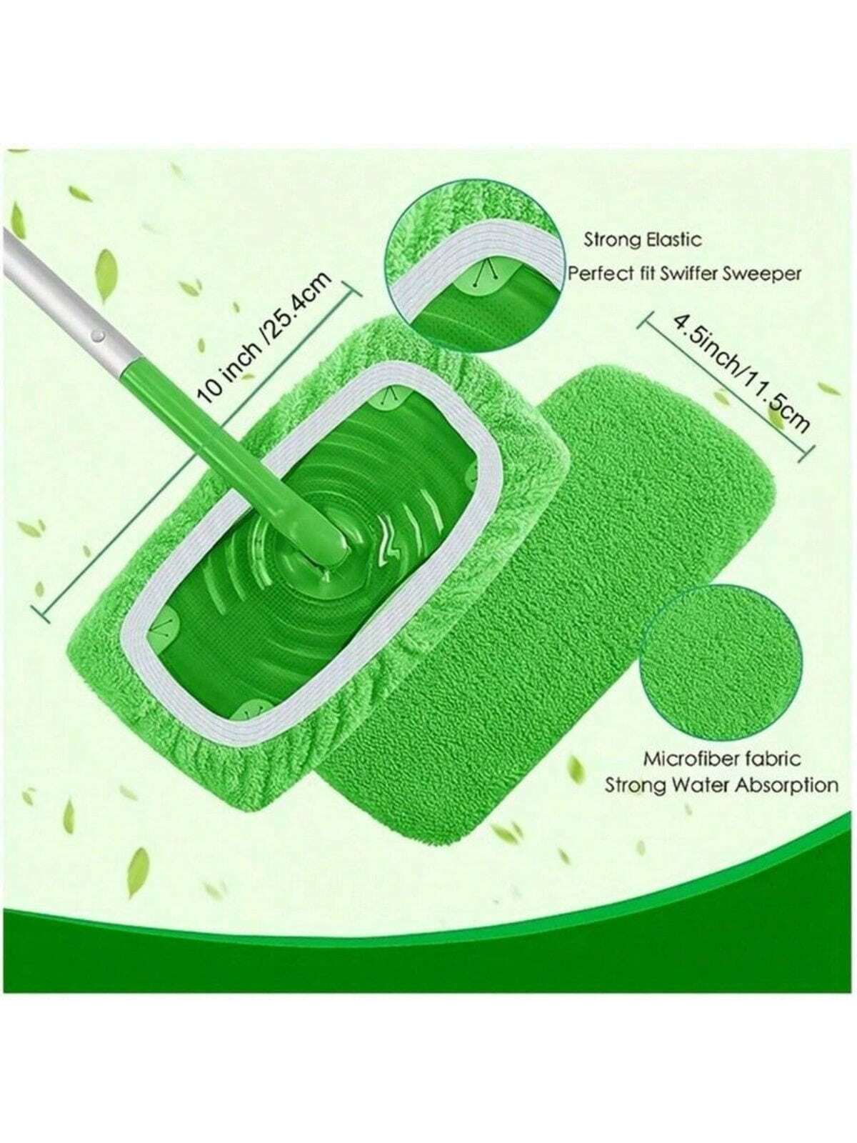 2/4/6/8pcs Microfiber Cleaning Mop Replacement Pad, Flat Mop Replacement Cloth Cover Mop, Compatible With Sweepers, Flat Floor Mop, Washable And Durable Replacement Mop, Household Wet And Dry Spin Mop