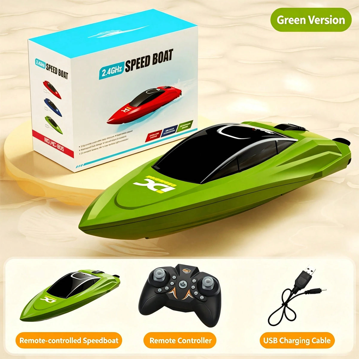 2.4G Remote Control Racing Boat, 4-Channel Mini RC High-Speed Boat With LED Lights, Electric Water Toy, Ideal For Summer Pool Fun, Parent-Child Interaction, Outdoor Water Play, Party Decor, And Childr