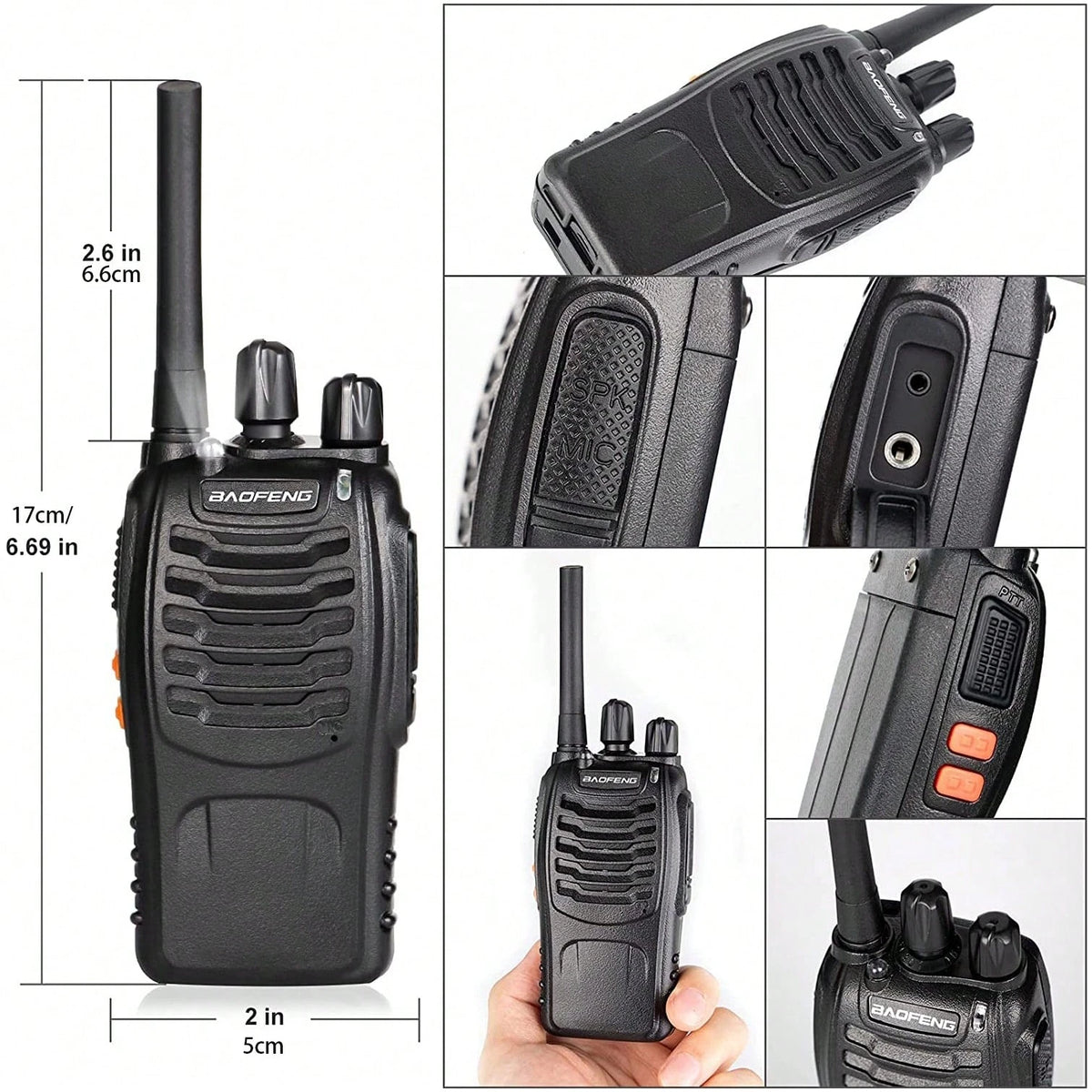 2/4pcs Baofeng TH-888S PMR Handheld Two-Way Radio For Adults, Portable Walkie Talkie For Hiking, Cycling, Camping