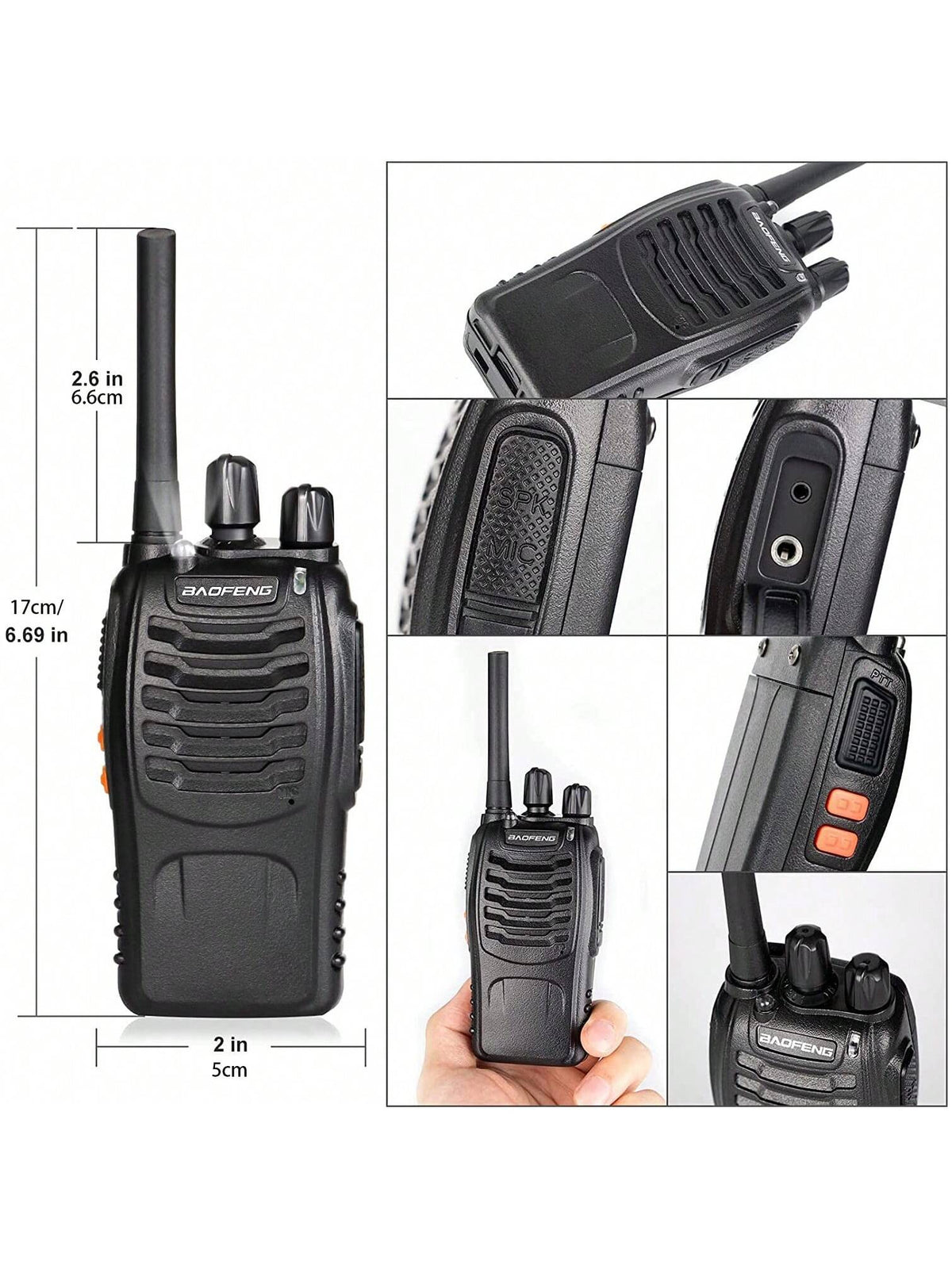 2/4pcs Baofeng TH-888S PMR Handheld Two-Way Radio For Adults, Portable Walkie Talkie For Hiking, Cycling, Camping