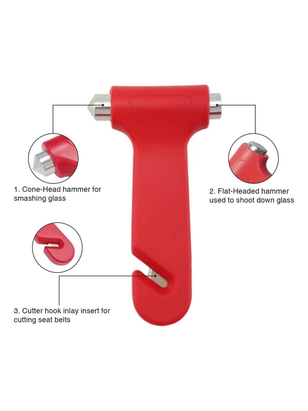 2 In 1 Car Emergency Escape Hammer & Seatbelt Cutter, Glass Window Breaker Multifunctional Emergency Rescue Escape Tool Auto Car Accessories