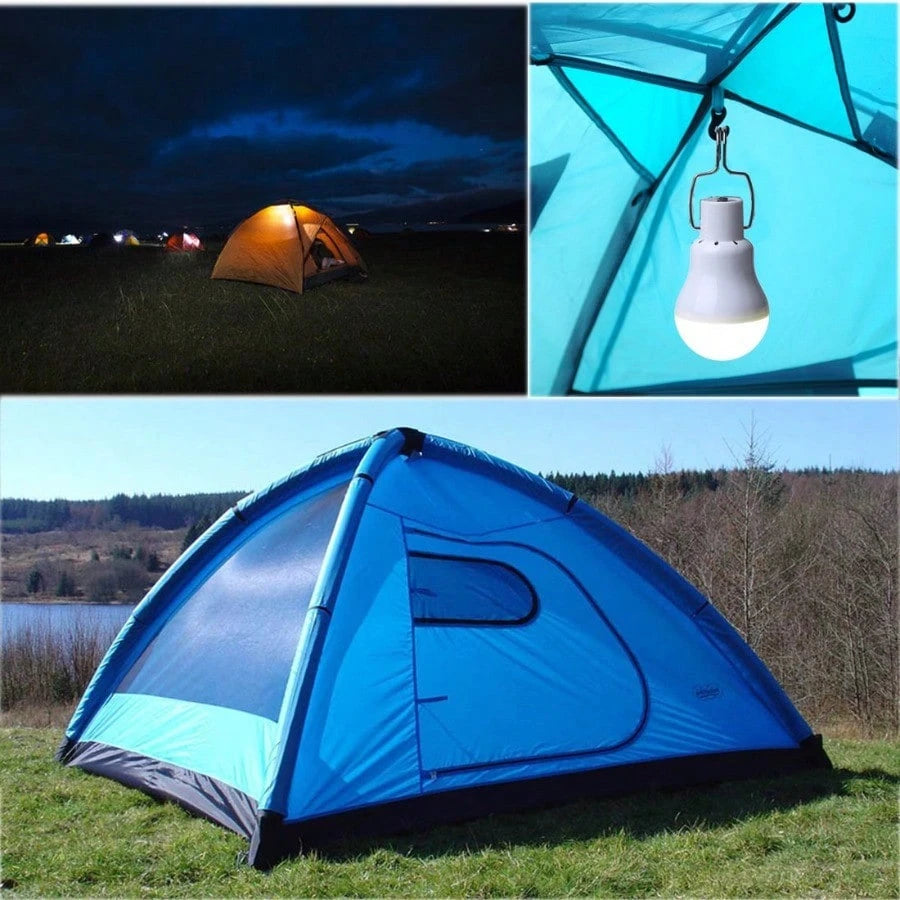 2 Pack ABZXT Solar Powered LED Light Bulbs With Remote Control, 350LM Portable Solar Panel Lighting, Flash Strobe Emergency Lamp For Camping Tent Night Fishing Power Outage Emergency Backup Lights