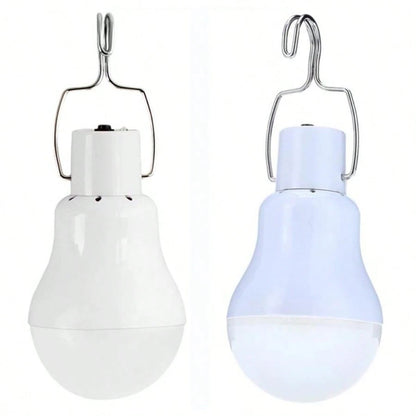 2 Pack ABZXT Solar Powered LED Light Bulbs With Remote Control, 350LM Portable Solar Panel Lighting, Flash Strobe Emergency Lamp For Camping Tent Night Fishing Power Outage Emergency Backup Lights