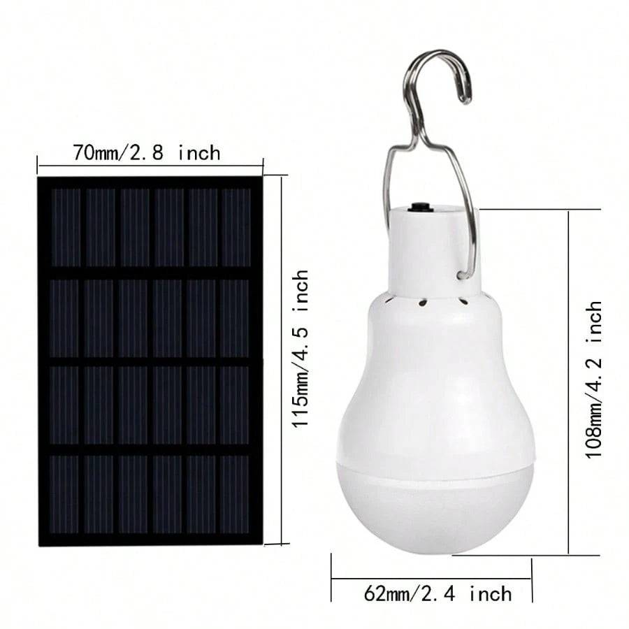 2 Pack ABZXT Solar Powered LED Light Bulbs With Remote Control, 350LM Portable Solar Panel Lighting, Flash Strobe Emergency Lamp For Camping Tent Night Fishing Power Outage Emergency Backup Lights