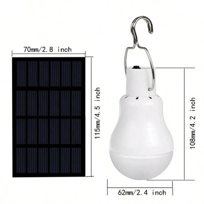 2 Pack ABZXT Solar Powered LED Light Bulbs With Remote Control, 350LM Portable Solar Panel Lighting, Flash Strobe Emergency Lamp For Camping Tent Night Fishing Power Outage Emergency Backup Lights