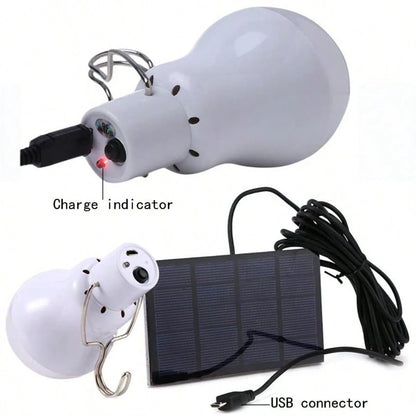 2 Pack ABZXT Solar Powered LED Light Bulbs With Remote Control, 350LM Portable Solar Panel Lighting, Flash Strobe Emergency Lamp For Camping Tent Night Fishing Power Outage Emergency Backup Lights