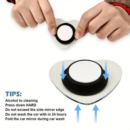 2 Pairs Of Heart-Shaped Blind Spot Mirrors, Car Heart-Shaped Blind Spot Mirrors, Car Frameless Blind Spot Mirrors, 360-Degree Wide-Angle Convex Mirrors, Sector-Shaped Blind Spot Rearview Mirrors, Park