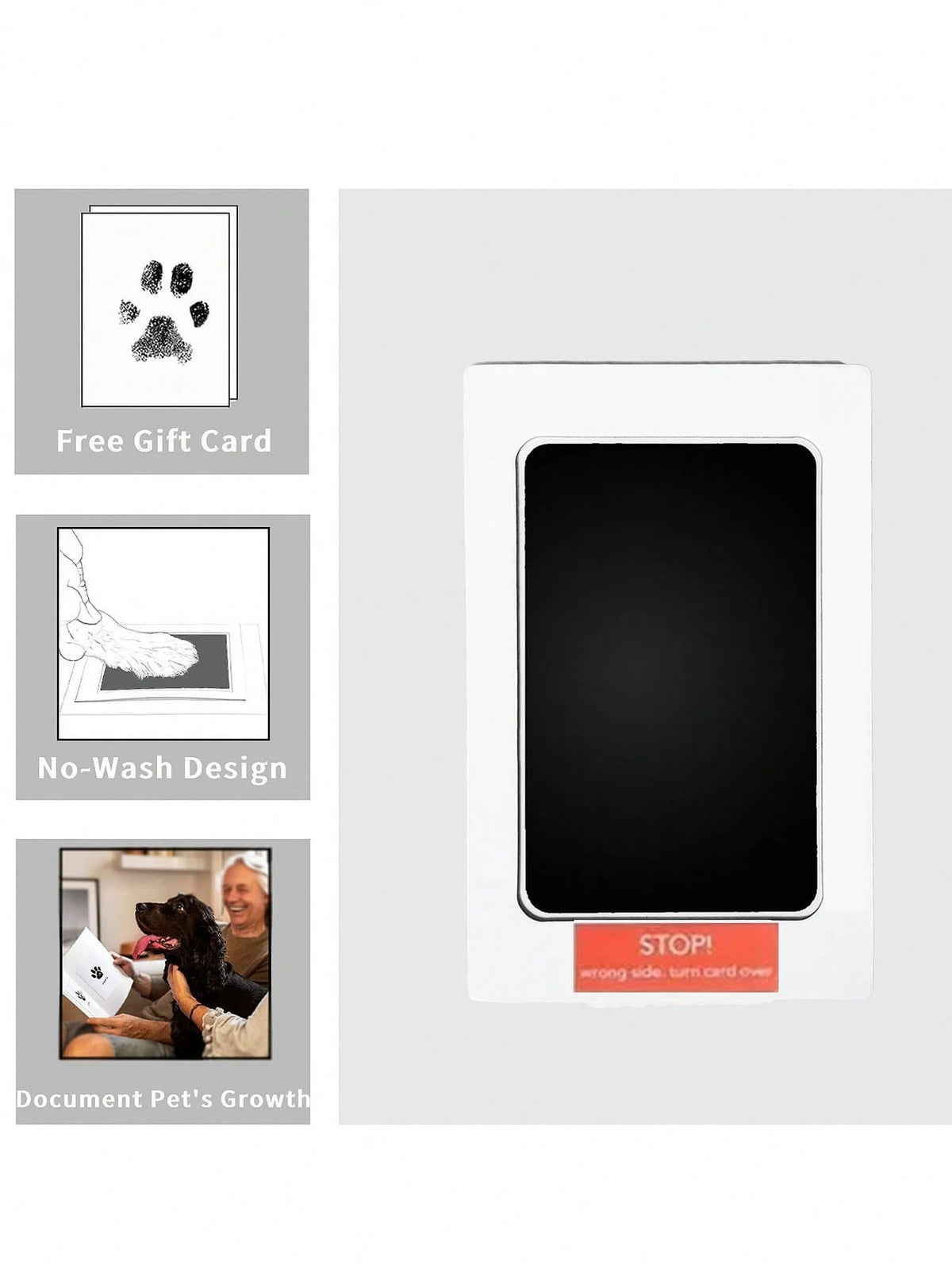 2 Pieces/Set Non-Contact Ink Pads + Stamp Paper, Handprint And Pet Souvenirs. And Contactless. Commemorative Small Stamps, Black Ink Stamp Pads With Easy-Clean Surface, Durable Plastic Design For Paw