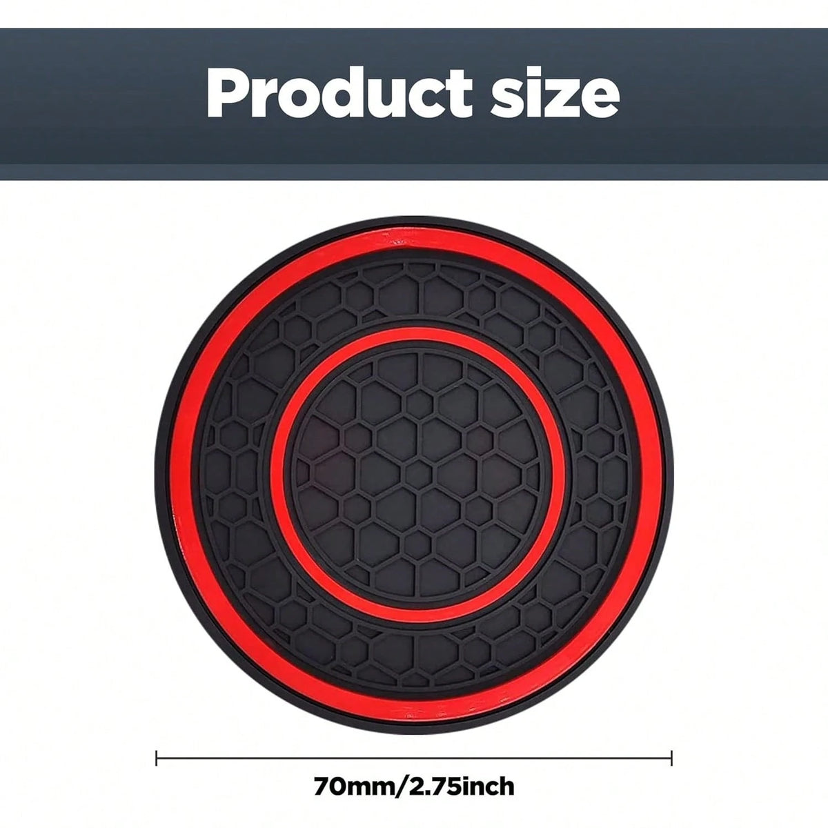 2 Sets Of GM Cup Holder Pads- 2.75-Inch PVC Silicone Dual-Round Honeycomb Car Cup Holders, Anti-Slip, Shock-Absorbing, Dust-Proof, Flexible, Easy To Clean- Suitable For Most Vehicle Models- Keep Th
