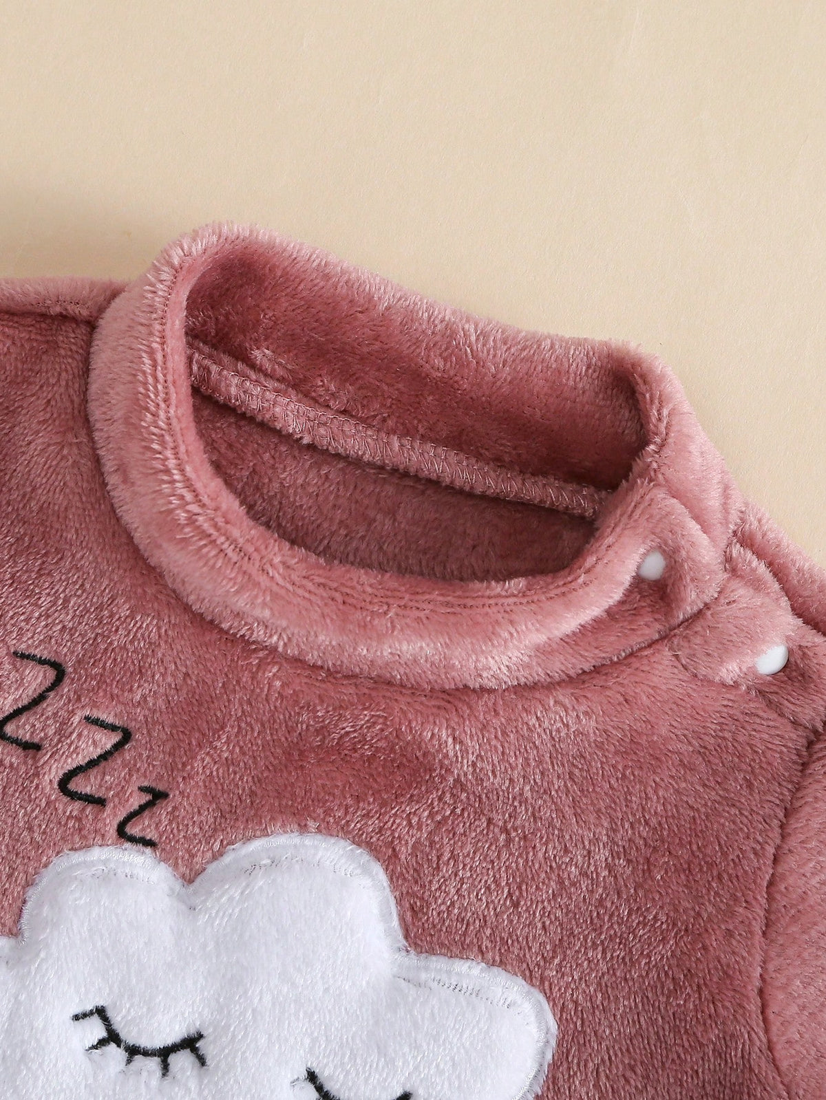 [2 Sets Random Selection] Newborn Double-Sided Flannel Comfortable Soft Cute White & Pink Star, Cloud, Heart, Bow Embroidery Pattern, Jumpsuit Hat Pants, Best Gift For Newborns, Versatile Fashion