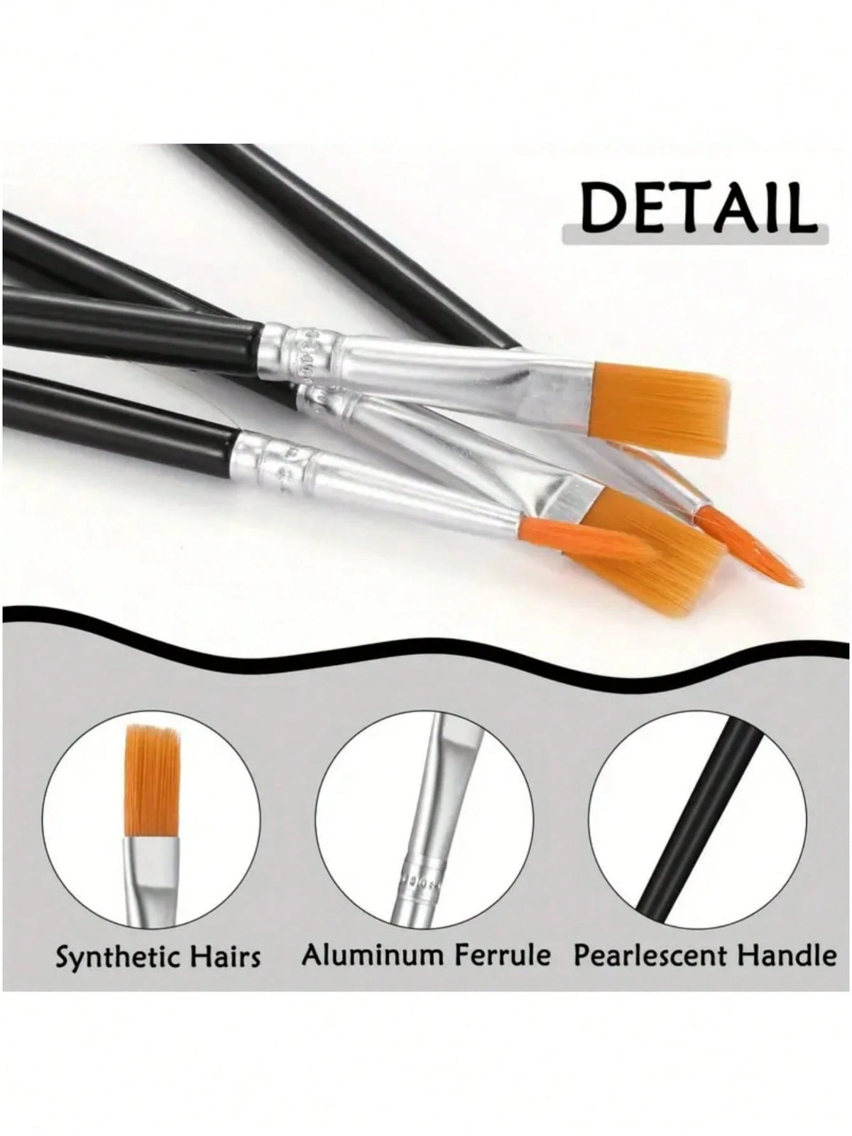 20/100/300pcs Black Nylon Hair Paint Brush With Flat & Round Tip Acrylic Paint Brush For Oil Painting, Watercolor, Face Artist Professional Set, Craft Paint Brush For Acrylic, Oil Painting, Watercolor