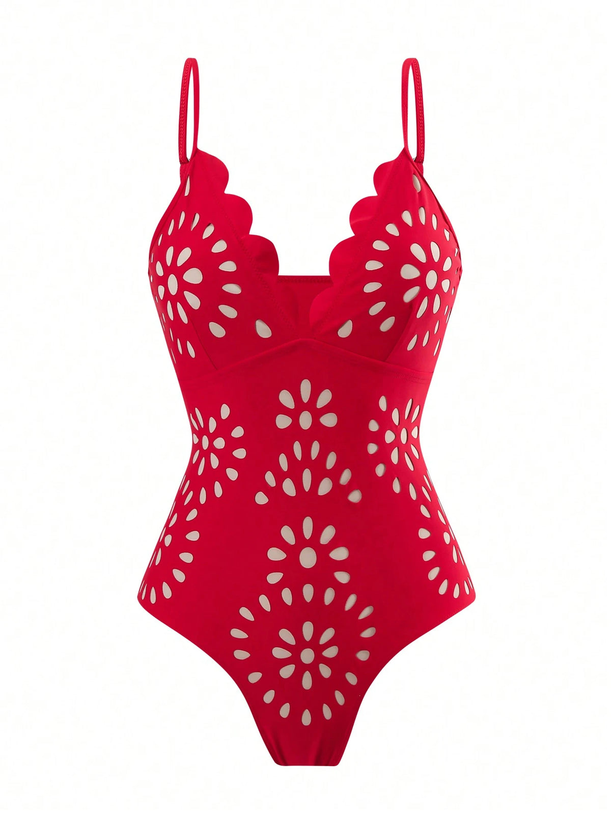 2025 New Arrival European & American Stylish One-Piece Swimwear + Cover Up Dress Set For Women Vacation Beach Summer Red