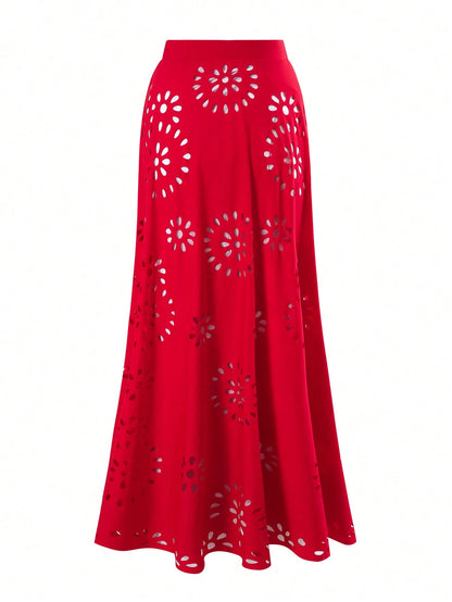 2025 New Arrival European & American Stylish One-Piece Swimwear + Cover Up Dress Set For Women Vacation Beach Summer Red