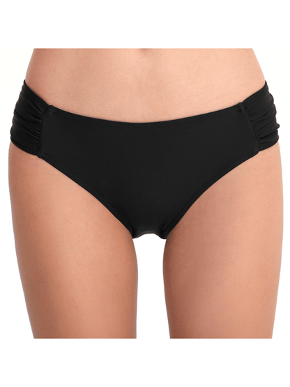2025 New Sexy Fashion Versatile Low-Waist Ruched Tummy Control Sweet Girl Breathable Bikini Swimwear Vacation Beach Black Summer