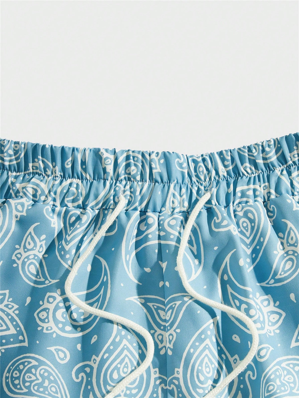 2026 New ROMWE MEN Street Style Spring/Summer Casual Patterned Men's Star Paisley Print Drawstring Waist Shorts, Suitable For School,Free Shipping