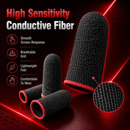 20PCS Gaming Finger Sleeve Set, Breathable Conductive Knit Thumb Covers For Mobile Phone Tablet Touchscreen Gaming