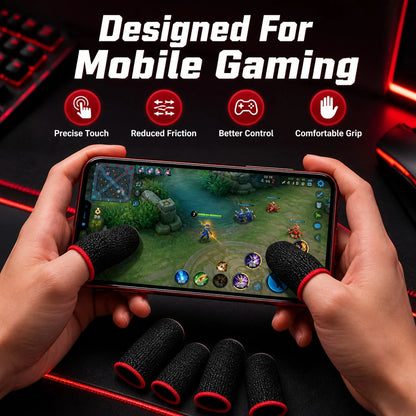 20PCS Gaming Finger Sleeve Set, Breathable Conductive Knit Thumb Covers For Mobile Phone & Tablet Touchscreen Gaming