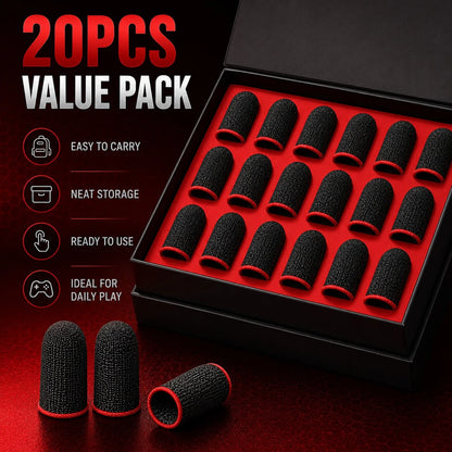 20PCS Gaming Finger Sleeve Set, Breathable Conductive Knit Thumb Covers For Mobile Phone Tablet Touchscreen Gaming