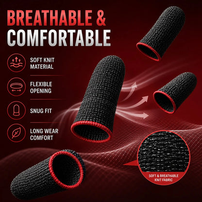 20PCS Gaming Finger Sleeve Set, Breathable Conductive Knit Thumb Covers For Mobile Phone Tablet Touchscreen Gaming