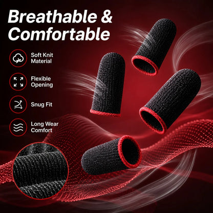 20PCS Gaming Finger Sleeve Set, Breathable Conductive Knit Thumb Covers For Mobile Phone & Tablet Touchscreen Gaming