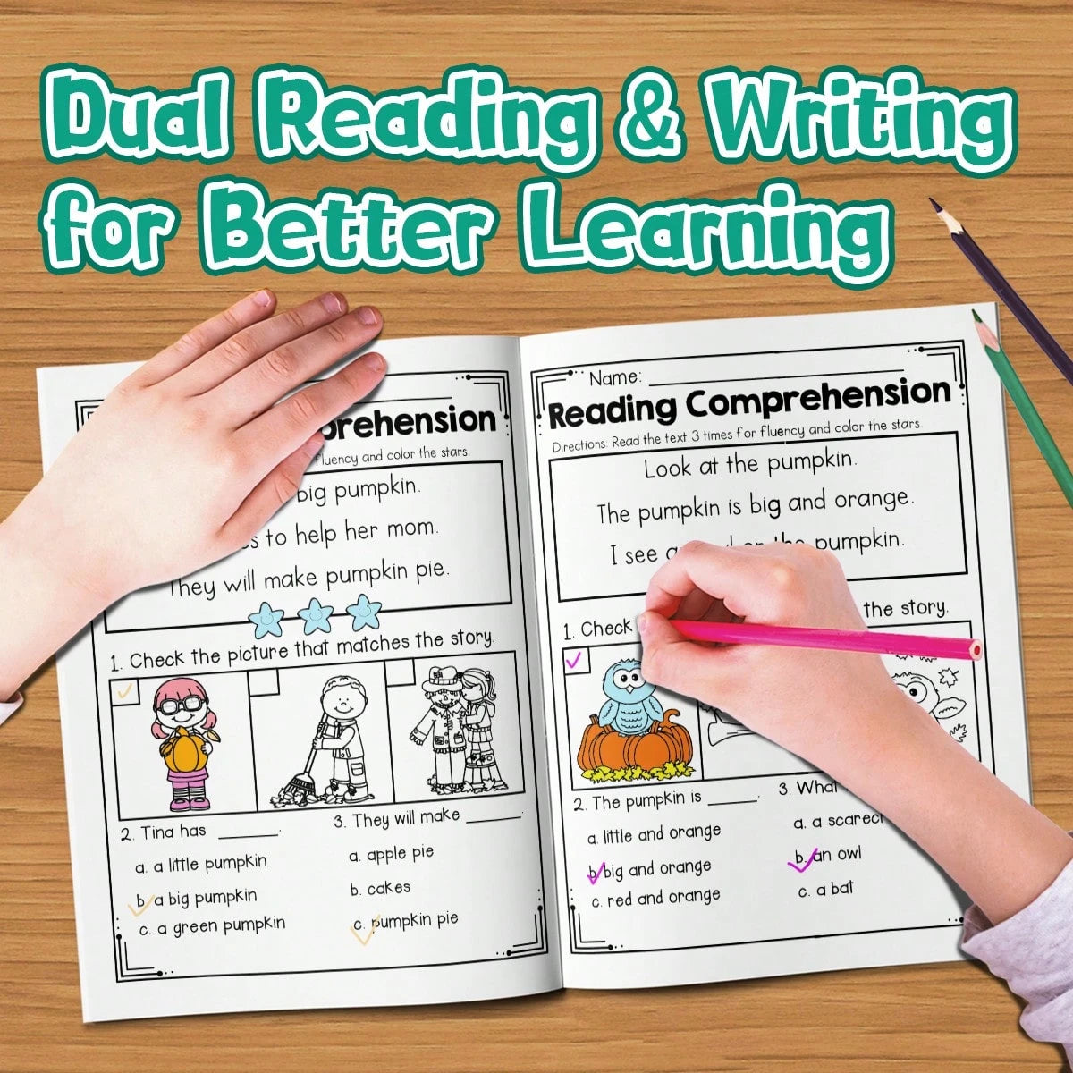 24-Page Early Reading Comprehension Workbook: Engaging Short Passages With Matching Images And Questions To Help Children Understand And Focus