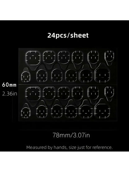 240pcs/Set Nail Jelly Glue Nail Polish Stickers, Ultra-Thin Double-Sided Adhesive, Transparent Waterproof, Reusable, For Nail Decoration, Nail Supplies, Nail Tools, Nail Art Tools, Back To School, Nai