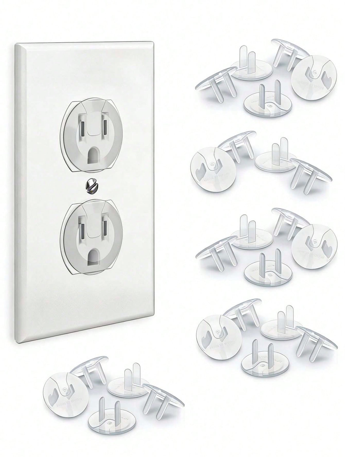 24pcs/20pcs18pcs/12pcs Power Outlet Protective Covers, For Baby Protection Against Electric Shock. Easy To Install, Reliable Plastic Outlet Covers.