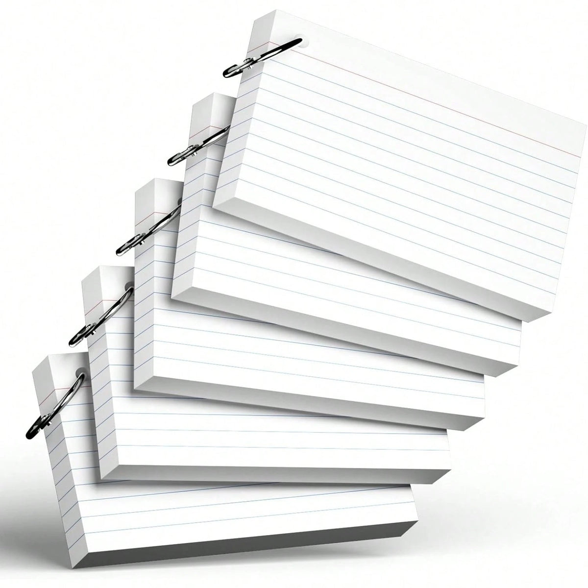 250 White Index Cards With Rings, 3 X 5 Inch, Thick Lined Index Cards, Suitable For School, Office Supplies And Home Organization, Durable Study To-Do List Note Cards With Lines