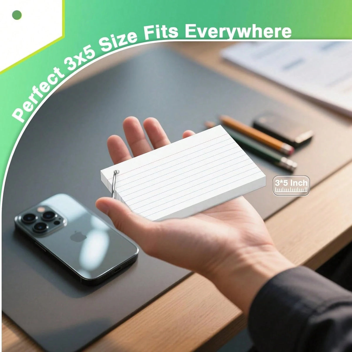250 White Index Cards With Rings, 3 X 5 Inch, Thick Lined Index Cards, Suitable For School, Office Supplies And Home Organization, Durable Study To-Do List Note Cards With Lines