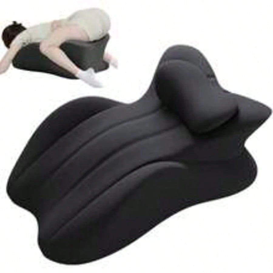 27° Angle Perfect Position Pillow, Instant Pillows, Wedge Memory Foam Butt Cushion, Provides Waist And Neck Support (Black-Large)