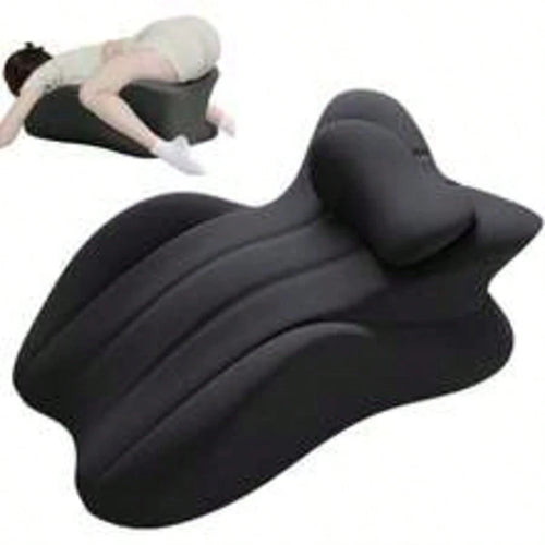 27° Angle Perfect Position Pillow, Instant Pillows, Wedge Memory Foam Butt Cushion, Provides Waist And Neck Support (Black-Large)