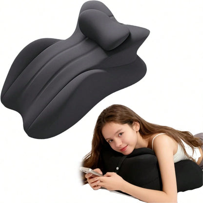 27° Angle Perfect Position Pillow, Instant Pillows, Wedge Memory Foam Butt Cushion, Provides Waist And Neck Support (Black-Large)