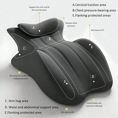 27° Angle Perfect Position Pillow, Instant Pillows, Wedge Memory Foam Butt Cushion, Provides Waist And Neck Support (Black-Large)