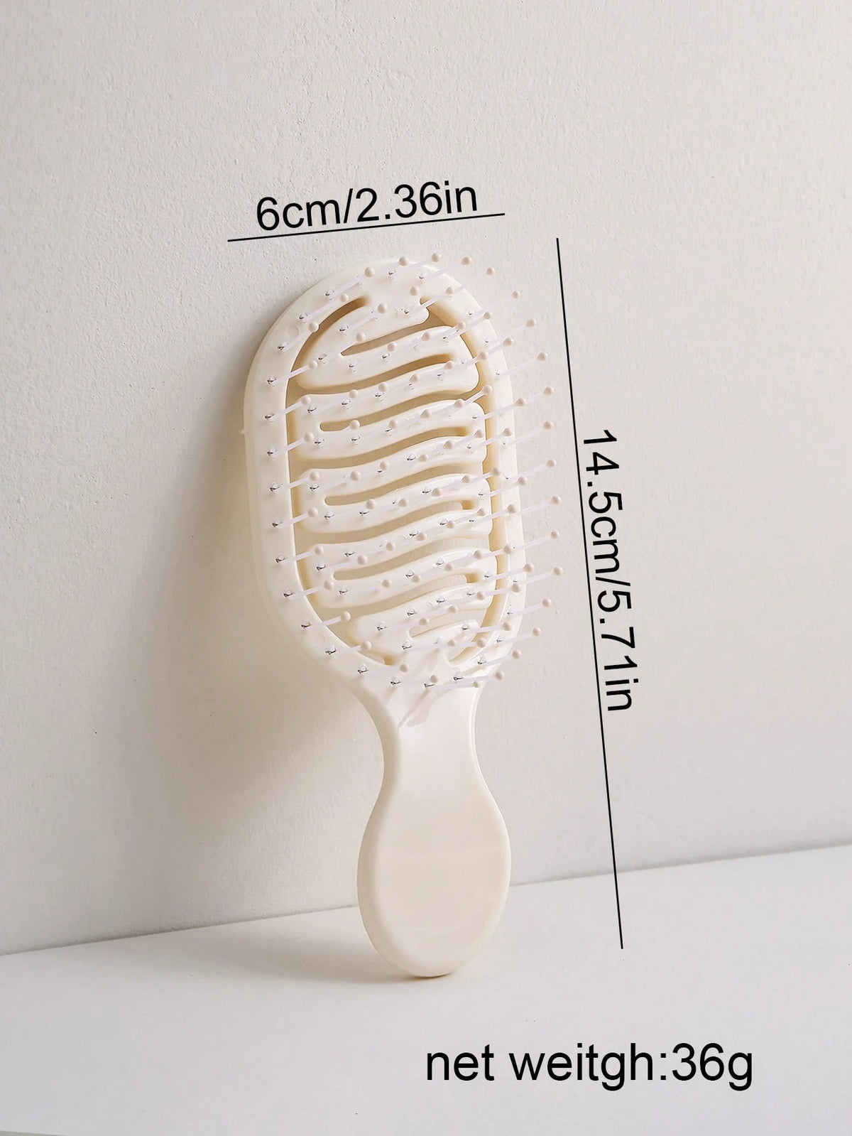 2pcs/1pc Mini Ivory Hollow Portable Styling Hair Brush, Salon Beauty Travel Essential Hair Comb Tool Accessory, Unisex, Suitable For Dry And Wet Hair, Multi-Functional Detangling Brush, Suitable For A